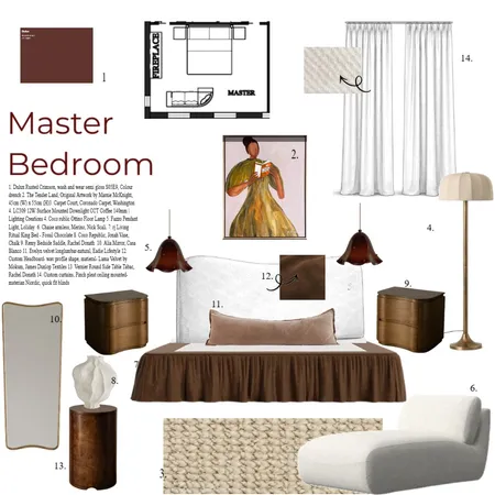 Master Bedroom Interior Design Mood Board by BeaRoseRees on Style Sourcebook