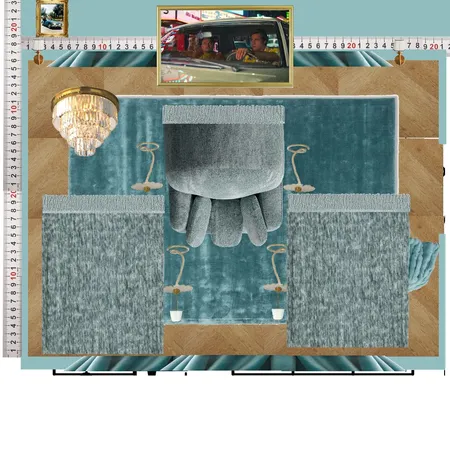 Cinema Blue Colour Drench Interior Design Mood Board by dl2407 on Style Sourcebook