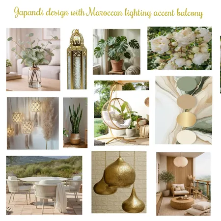 Japandi design with Maroccan lighting accent balcony Interior Design Mood Board by lisabet on Style Sourcebook