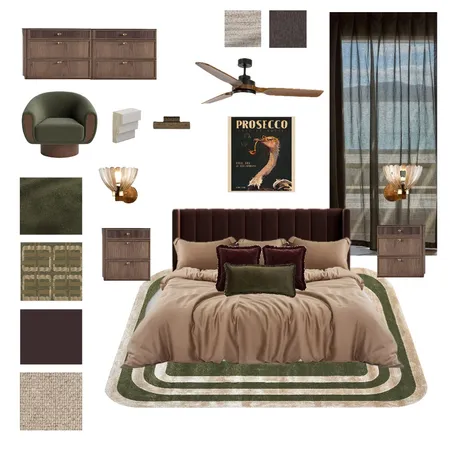 Contempory Art Deco Bedroom Interior Design Mood Board by Dune Drifter Interiors
