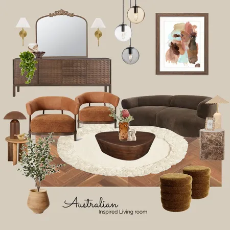 Australian inspired Living room Interior Design Mood Board by martina.interior.designer