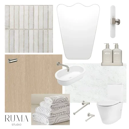 Meadow House - Powder Room Interior Design Mood Board by Ruma Studio
