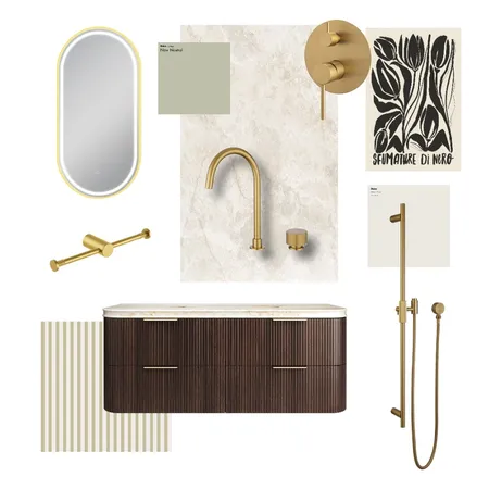 Moon Brushed Brass Bathroom Interior Design Mood Board by Aquaperla