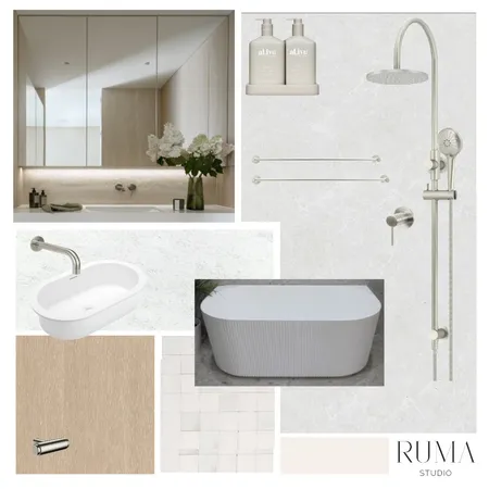 Meadow House - Main Bathroom Interior Design Mood Board by Ruma Studio