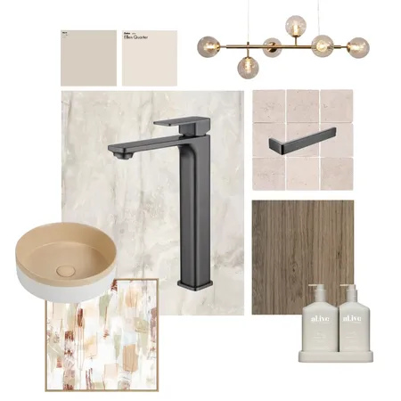 Gunmetal Grey Ivano Pinky Bathroom Interior Design Mood Board by Aquaperla