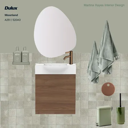 Sage Green Powder Room Interior Design Mood Board by Martina Hayes Interior Design