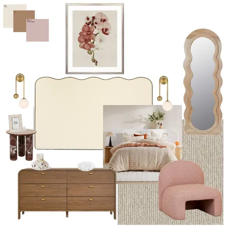 warm organic & cozy bedroom Interior Design Mood Board by A.M. Interior Styling