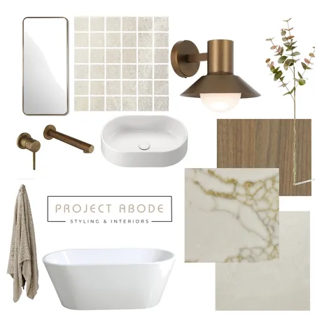 Warm neautral bathroom Interior Design Mood Board by Project Abode