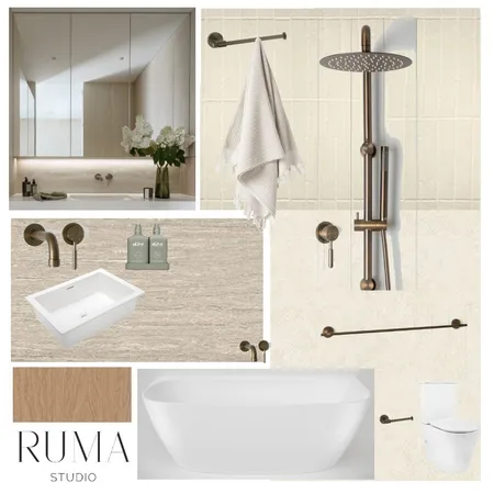 Oakview Abode - Ensuite Interior Design Mood Board by Ruma Studio