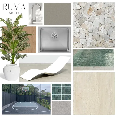 Oakview Abode - Alfresco + Pool Interior Design Mood Board by Ruma Studio