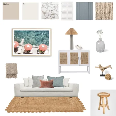 Coastal Sample Board - Module 3 Interior Design Mood Board by lizkersley@gmail,com