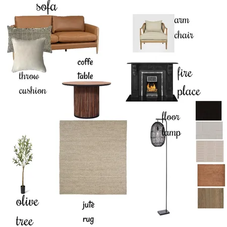 Timeless Rustic Living Room Interior Design Mood Board by Mimi02
