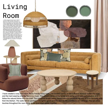 Living Room SAMPLE BOARD Interior Design Mood Board by SarBearDesi