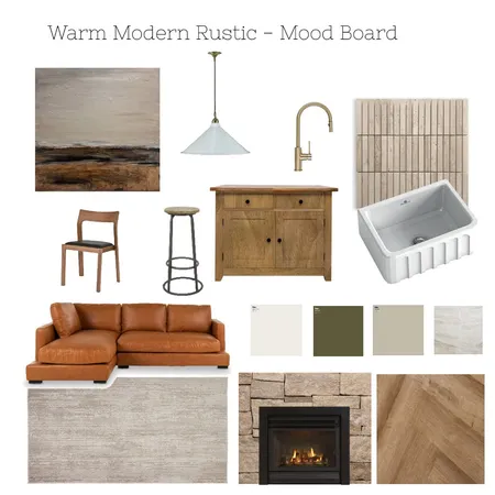 Warm Modern Rustic Interior Design Mood Board by Nic277