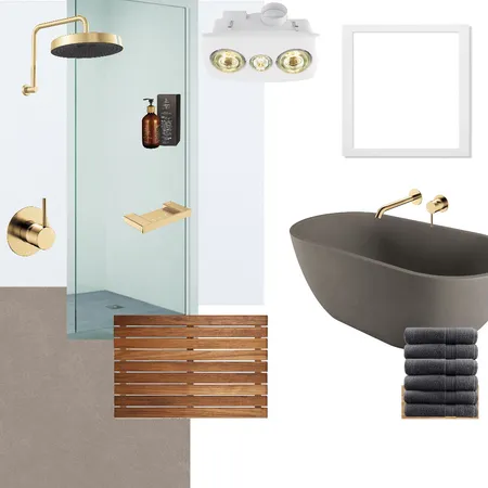 Grey brass bathroom Interior Design Mood Board by allofuswithwings