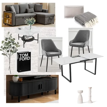 Kew 1 bed living room Light Grey Up Interior Design Mood Board by Lovenana