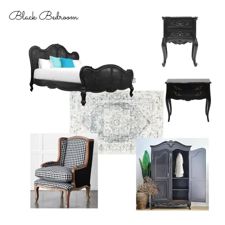 Black Room Interior Design Mood Board by Jendar Interior Design