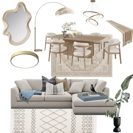 Adanna Bridgewater Living and Dining Room Interior Design Mood Board by jdarinteriors