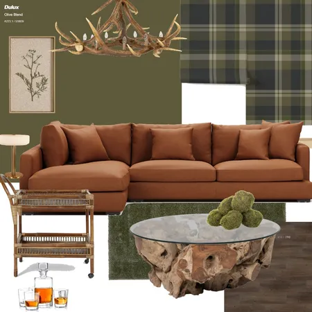 Cabincore Den Interior Design Mood Board by latheandquill