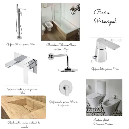 baño principal Interior Design Mood Board by chardon_cristina@hotmail.com