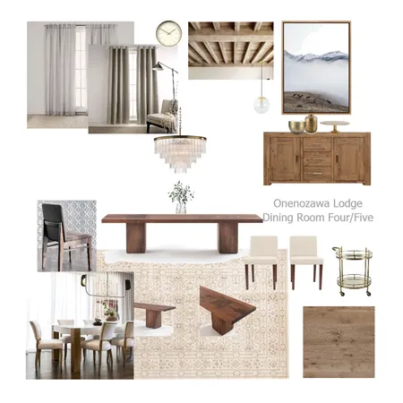 Onenozawa Lodge Dining Room Four/Five Interior Design Mood Board by aliceandloan on Style Sourcebook