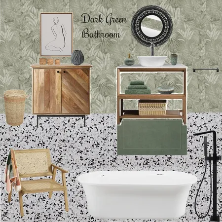 DARK GREEN BATHROOM Interior Design Mood Board by missmarple on Style Sourcebook