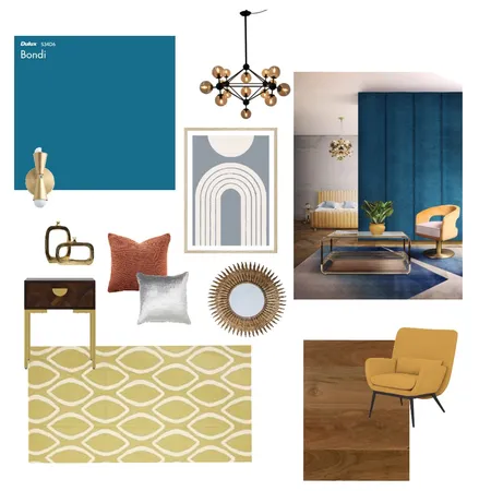 Module 3 Mid-Century Modern bedroom Interior Design Mood Board by KateFletcher on Style Sourcebook