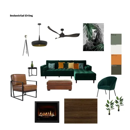 Industrial Living Room Interior Design Mood Board by Sandy Giles on Style Sourcebook