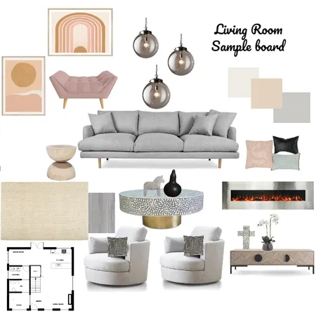 Sample Board Living Room Interior Design Mood Board by Danche on Style Sourcebook