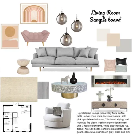 Sample Board Living Room Interior Design Mood Board by Danche on Style Sourcebook