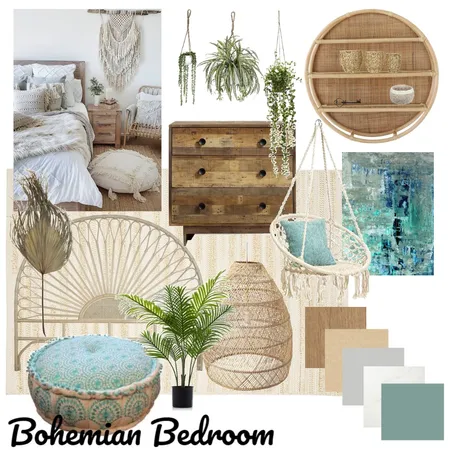 Bohemian Bedroom Interior Design Mood Board by kaylat on Style Sourcebook