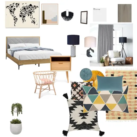 Mid century modern bedroom Interior Design Mood Board by Janice Minard on Style Sourcebook