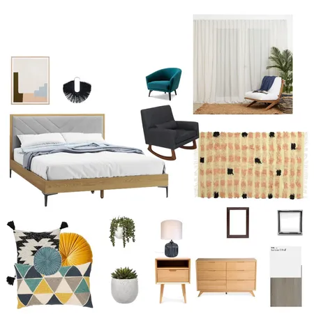 Mid century modern bedroom Interior Design Mood Board by Janice Minard on Style Sourcebook