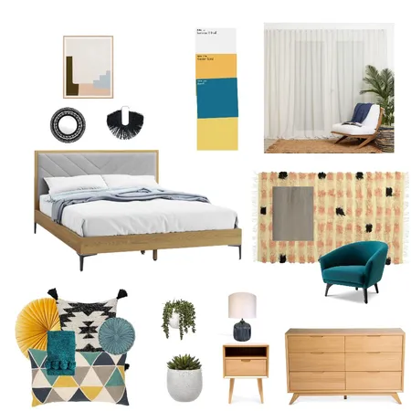 Mid century modern bedroom Interior Design Mood Board by Janice Minard on Style Sourcebook