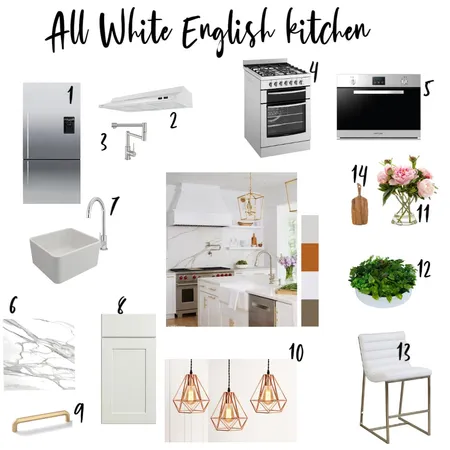 All White English Kitchen Interior Design Mood Board by Swapna mahesh on Style Sourcebook