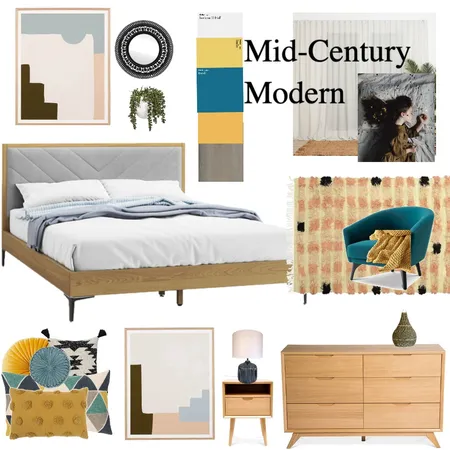 Mid-century modern bedroom Interior Design Mood Board by Janice Minard on Style Sourcebook