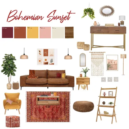 Bohemian Sunset Interior Design Mood Board by Lanaishar on Style Sourcebook