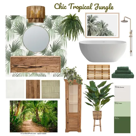 Chic Tropical Jungle Interior Design Mood Board by juliab0329@gmail.com on Style Sourcebook