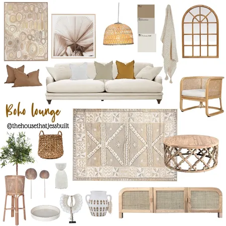 Boho Lounge Interior Design Mood Board by Thehousethatjessbuilt on Style Sourcebook