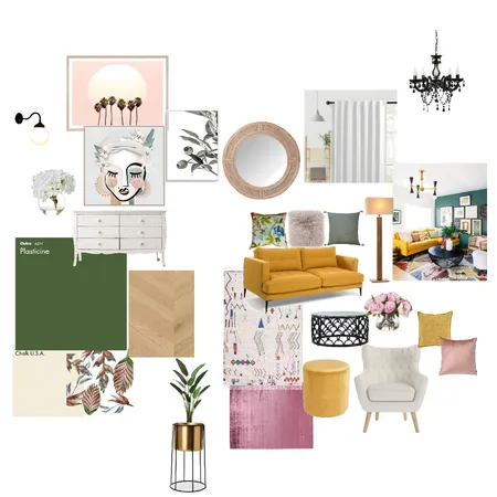 Electic cozy living room Interior Design Mood Board by ZI Interiors on Style Sourcebook