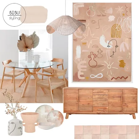 Peach and Pink dining Interior Design Mood Board by Sisu Styling on Style Sourcebook