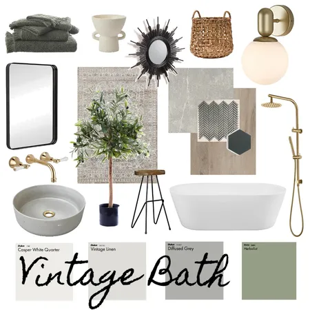 Vintage Bath Interior Design Mood Board by Haven Home Styling on Style Sourcebook