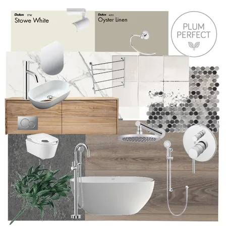 Les Palmiers Bathroom 1 Brown Grey Interior Design Mood Board by plumperfectinteriors on Style Sourcebook