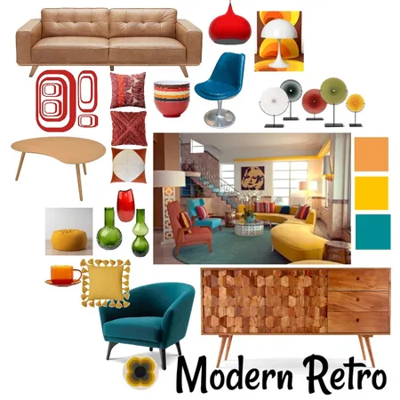 Modern Retro 2 Interior Design Mood Board by Jo Steel on Style Sourcebook