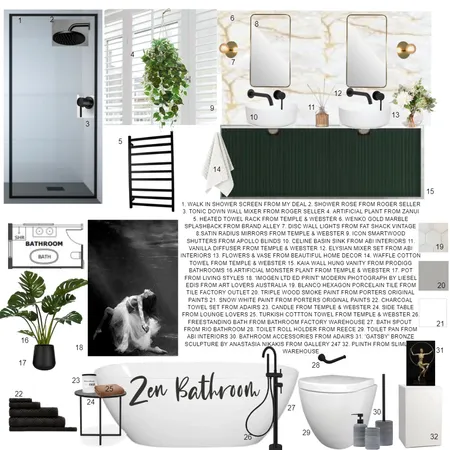 Bathroom Interior Design Mood Board by carwal on Style Sourcebook