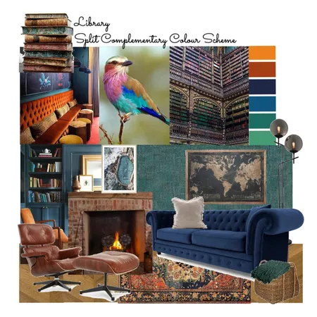 Library Split Complementary Interior Design Mood Board by court_dayle on Style Sourcebook