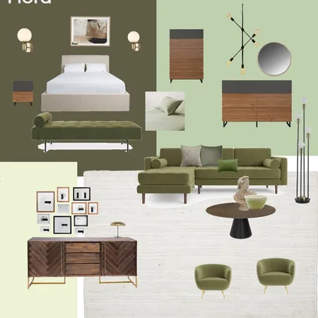 green monochrome Interior Design Mood Board by allison frantz on Style Sourcebook