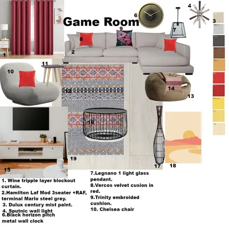 M9 game room Interior Design Mood Board by Bgaorekwe on Style Sourcebook