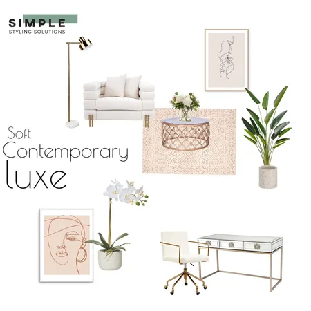 Soft Contemporary Luxe Office Interior Design Mood Board by Simplestyling on Style Sourcebook