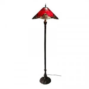 Benita Tiffany Style Stained Glass Floor Lamp, Red by GG Bros, a Floor Lamps for sale on Style Sourcebook